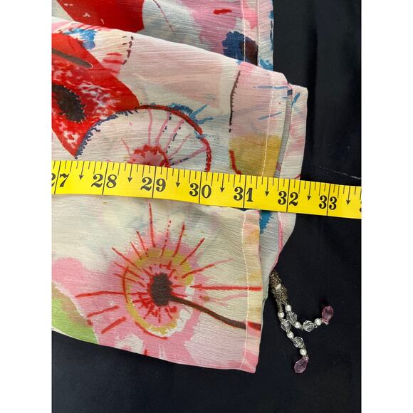 Koi Sheer Embellished Jewels Multicolor Long Sleeve Pullover Tunic Top - Picture 8 of 8